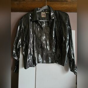 Metallic Silver Blouse